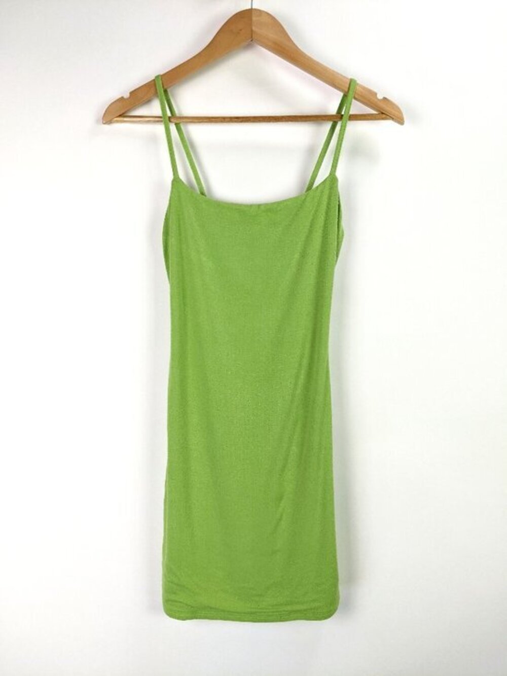 Naked Wardrobe Womens Sleeveless Bodycon Mini Dress in Kiwi Green Size L